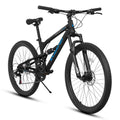 A24207 24 Inch Steel Frame Shock Fork Plus Shock Absorber 21-speed Unisex Mountain Bike